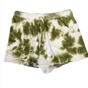 Free People Kelly army green High Waist Tie-Dye Shorts